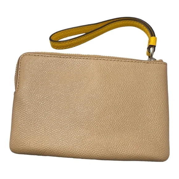 Coach Wristlet Tan NWT and Care Card. - Picture 3 of 4